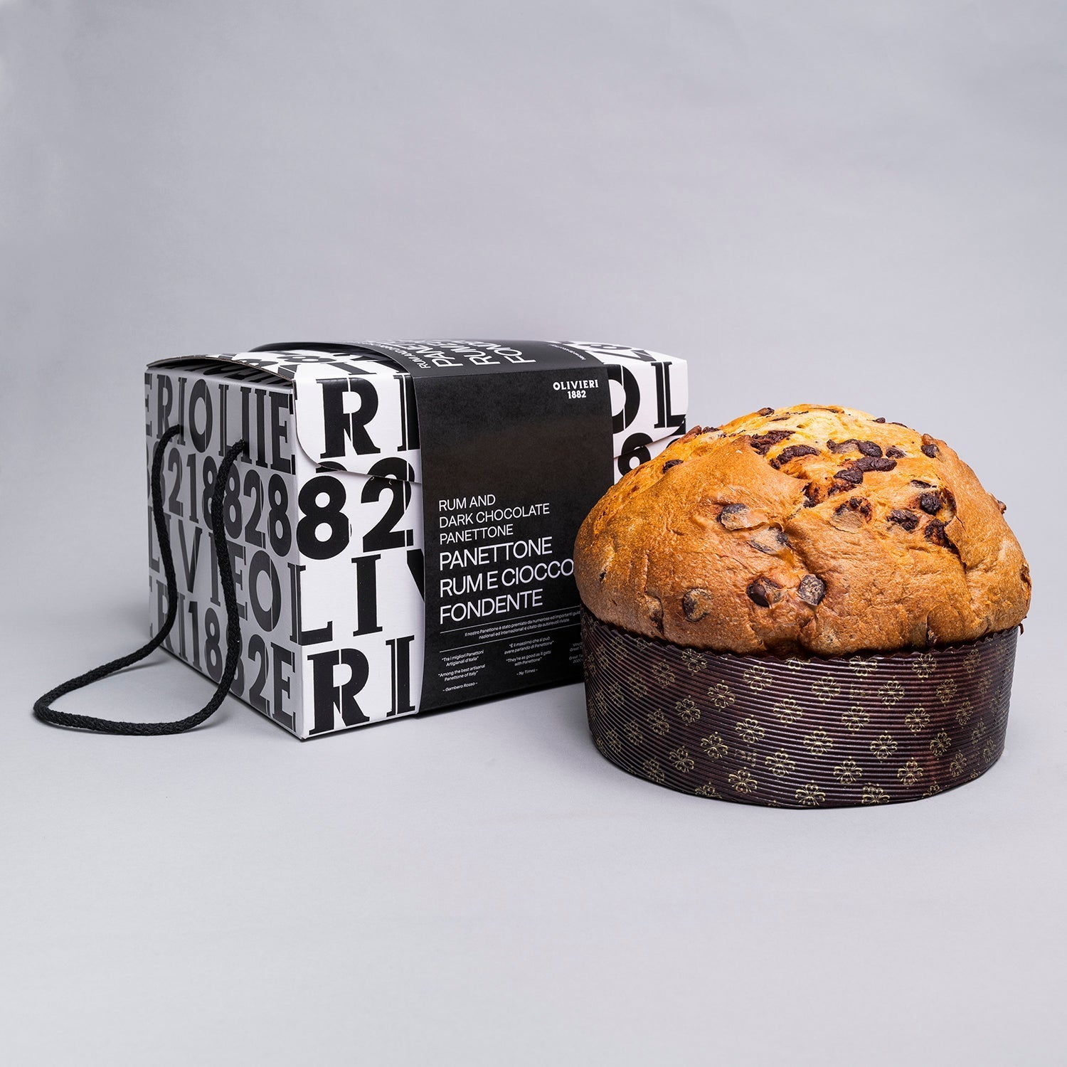 Rhum and Dark chocolate Panettone 830g - Olivieri OLIVIERI 1882 - Panettone @Mercato Gourmet | Your Italian Gourmet Supermarket