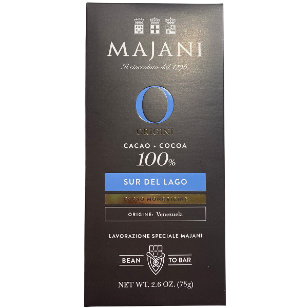 Gluten Free Special Dark Chocolate Bar 100% Sur del Lago - Majani Majani - Confectionery @Mercato Gourmet | Your Italian Gourmet Supermarket