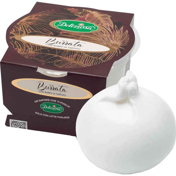 Burrata con Tartufo Bianco 125g - Deliziosa Deliziosa - Burrata 125g @Mercato Gourmet | Your Italian Gourmet Supermarket
