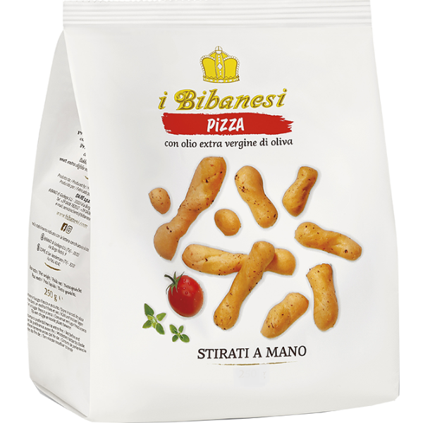 Hand Stretched Breadstick Pizza Flavoured Bibanesi 100g Bibanesi - Snacks @Mercato Gourmet | Your Italian Gourmet Supermarket