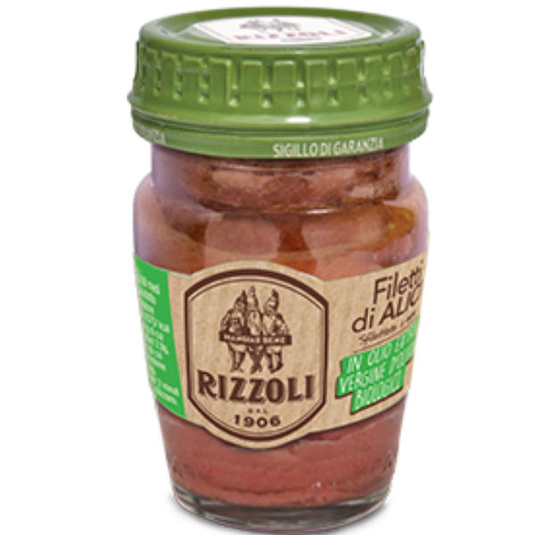 Anchovy Fillets in Organic Extra Virgin Olive Oil 58g - Rizzoli Rizzoli - Packaged Seafood 58g @Mercato Gourmet | Your Italian Gourmet Supermarket