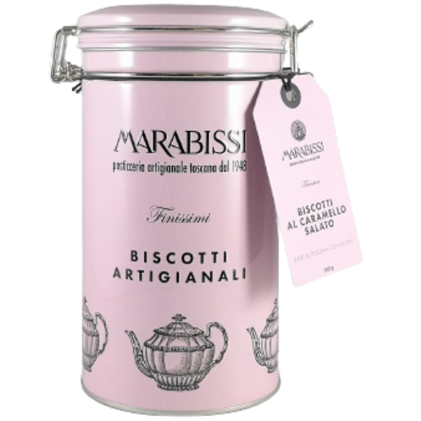 Artisanal Biscuits Salted Caramel In Tin - Marabissi Marabissi - Confectionery 200g @Mercato Gourmet | Your Italian Gourmet Supermarket