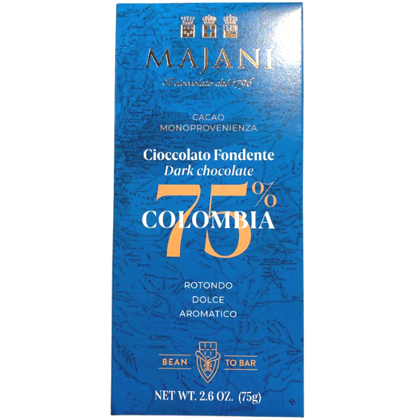 Gluten Free Extra Dark Chocolate Bar Colombia 75 Majani Pacific